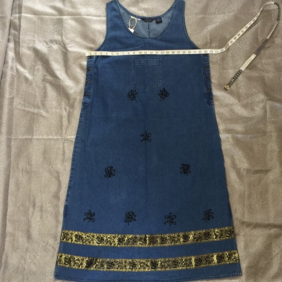 Maxi Length Denim Jumper/Dress / 90’s Vintage - Picture 3 of 9